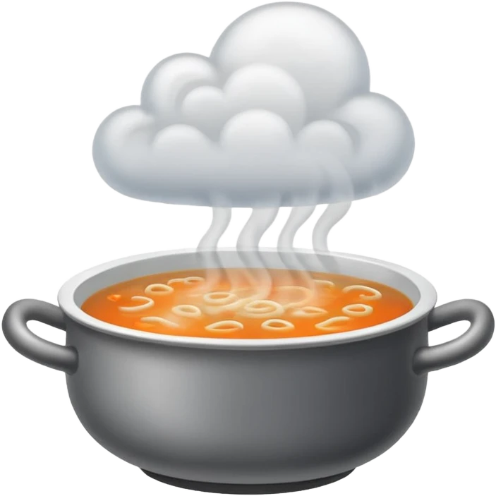 lot of smoke coming through soup emoji