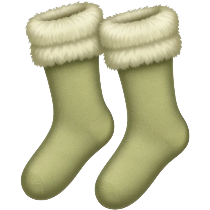 Pale olive fluffy socks emoji