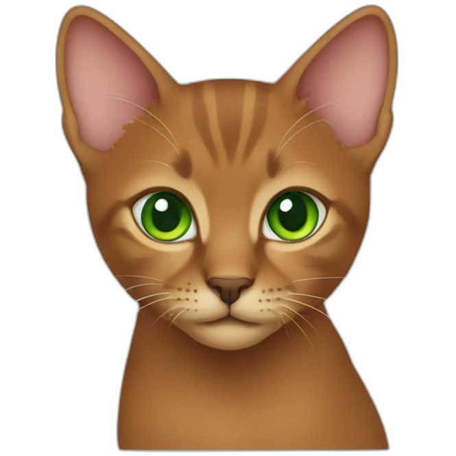 Cat red somali with green eyes  emoji