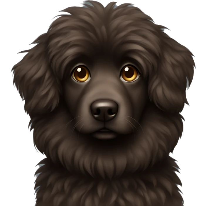 Dark Brown fluffy dog emoji