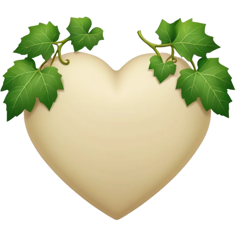 Pale beige heart with the grape lvy emoji