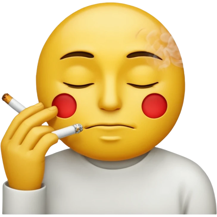 Yellow face emoji smoking emoji