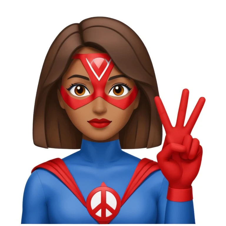  Mוונדר וומן עושה סימן ניצחון ביד ובתוכו האות  emoji