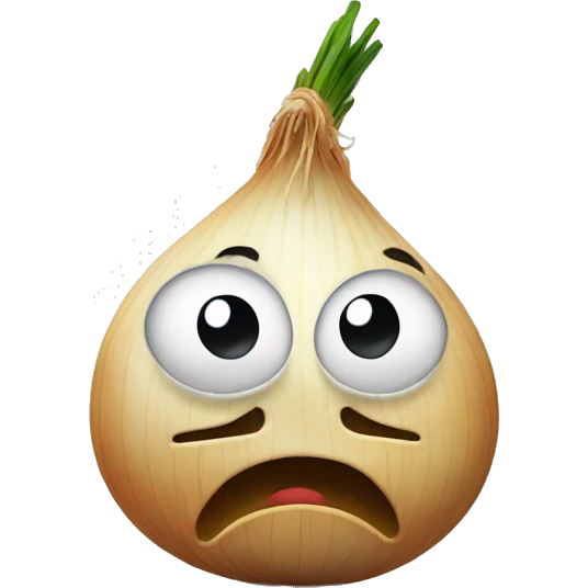 Sad Onion with a crying face and tears emoji