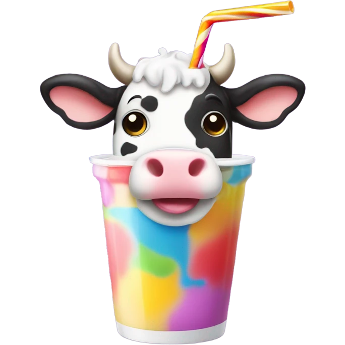 Cow drinking a milkshake  emoji