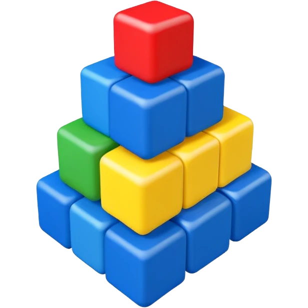 a stack of colorful cubes simple emoji style emoji