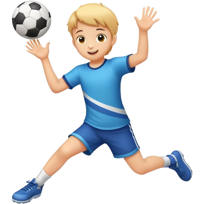 child throwing a ball, cheerful and energetic, motion lines to show action emoji