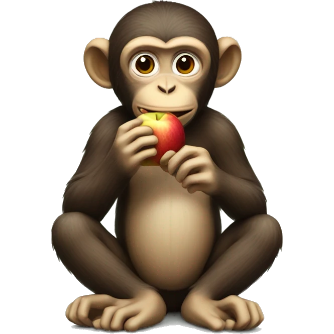 Monkey eating an apple emoji