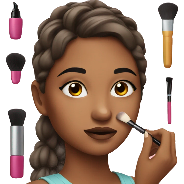 Girl doing her makeup  emoji