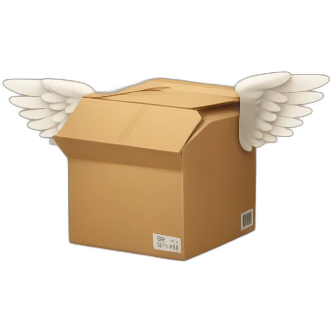 shipping box with wings emoji