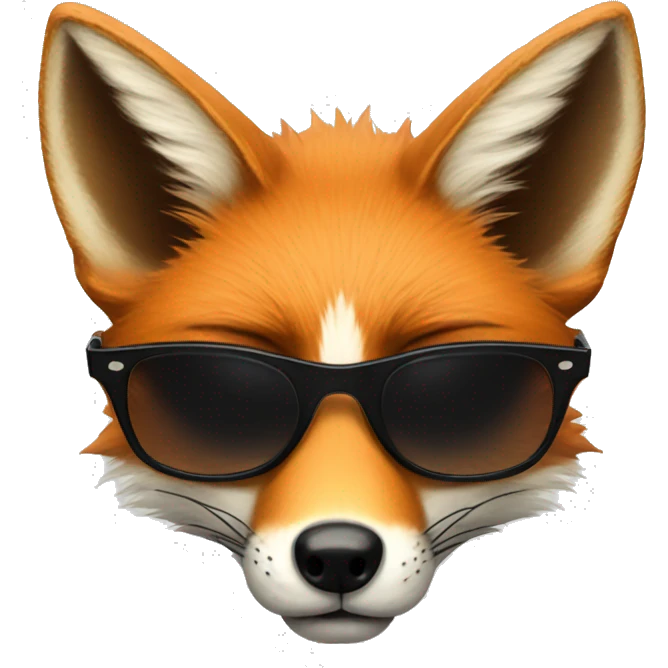 Smartass looking fox with black sunglasses with one raised eyebrow  emoji