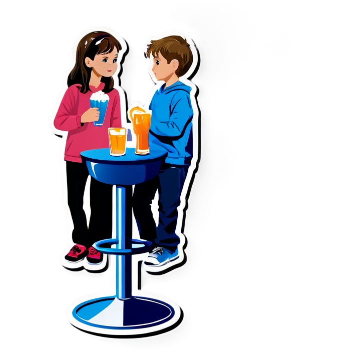 girl and boy at bar emoji