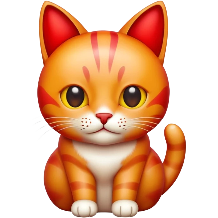Un gato manzana emoji
