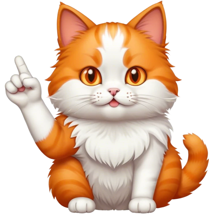 Cat using middle finger  emoji