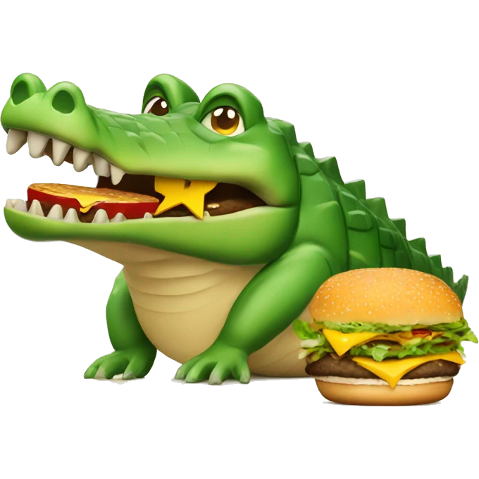 a crocodile and a burger  emoji