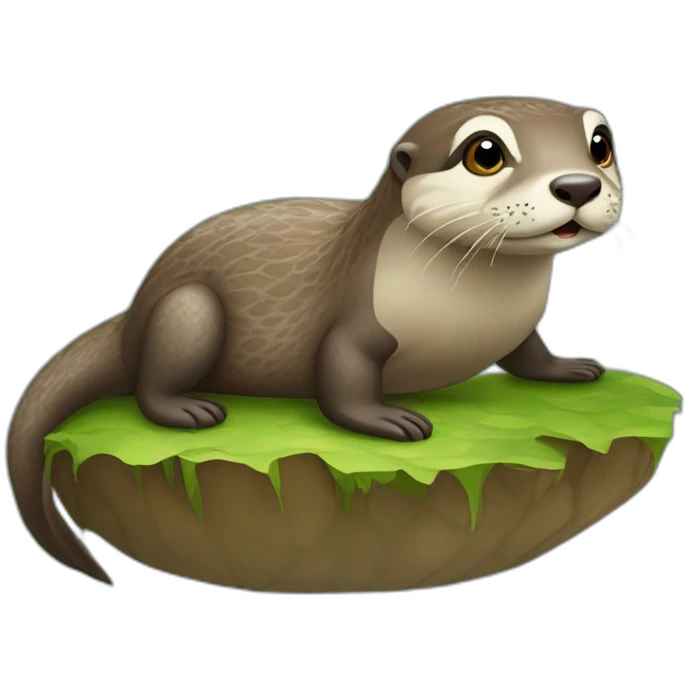 Loutre sur tortue  emoji