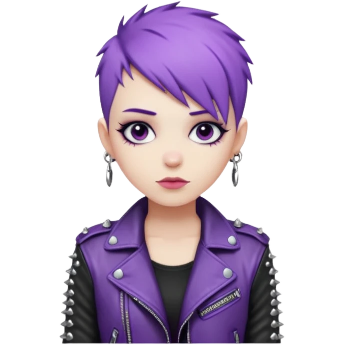 Cool Punk with Short Purple Hair emoji