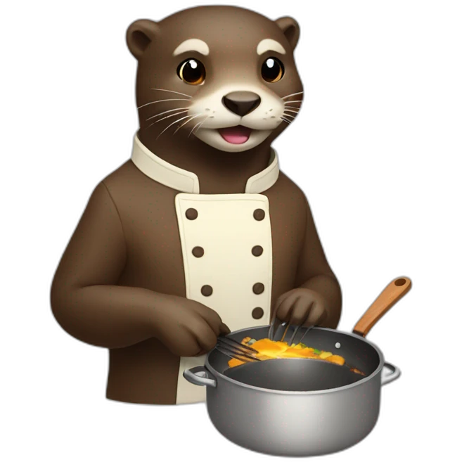 otter cooking an otter emoji