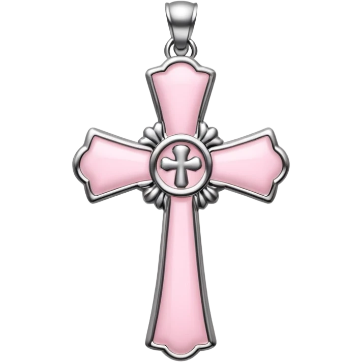 light pink chrome hearts cross emoji