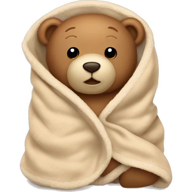 teddy bear in a beige blanket emoji