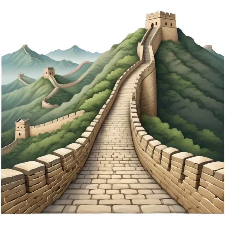 Great Wall of China with subdued earthy tones, not vibrant emoji