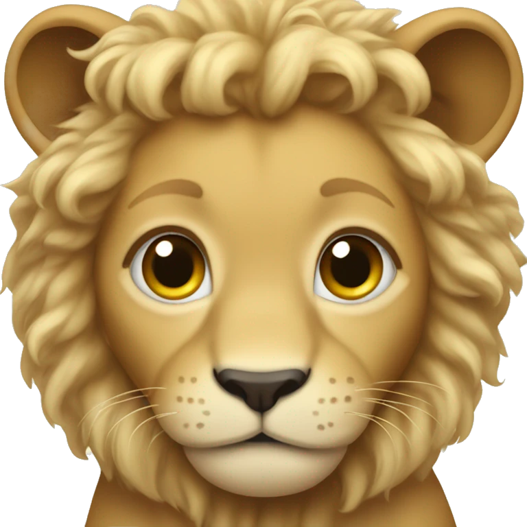 baby lion with blonde and curly hair emoji