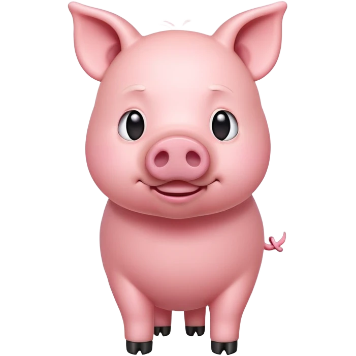 cinematic-[pig]-realistic-full-body-standing-emoji,-tail-flicking-lazily,-head-tilted-dramatically,-sleek-[pink]-skin,-simplified-yet-realistic-focused-features,-highly-detailed,-glowing-with-an-almost-sarcastic-glow emoji