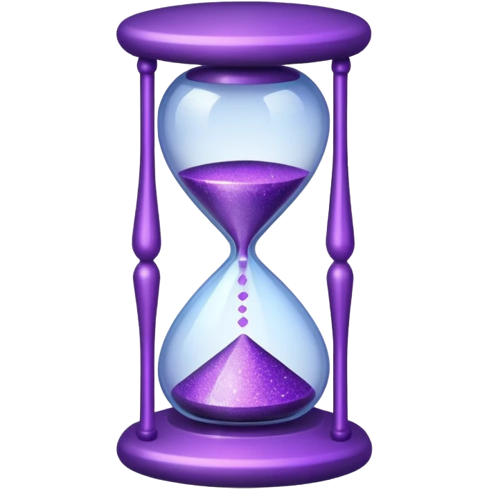 glitter purple hourglass emoji
