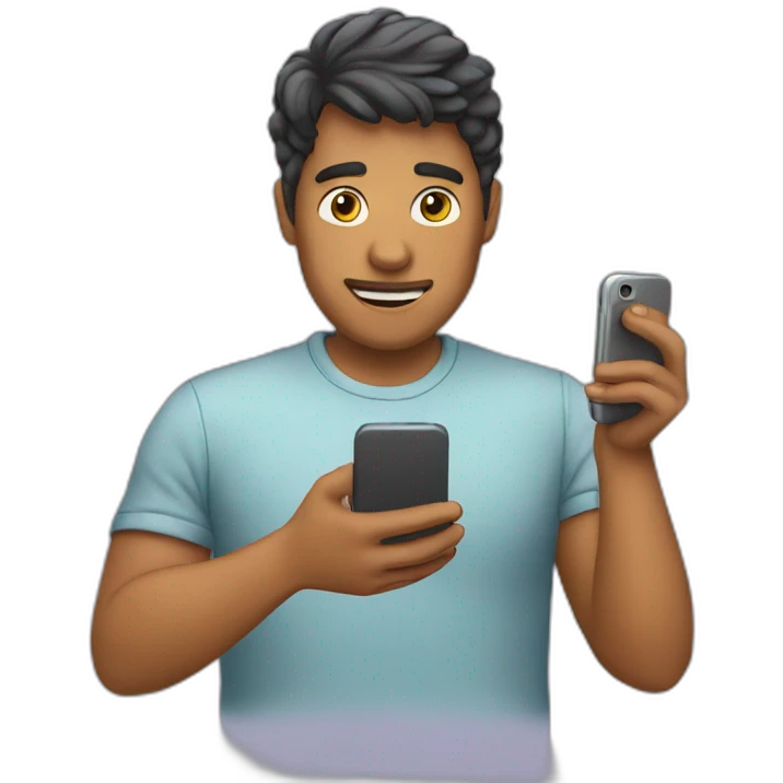 person scrolling through phone emoji
