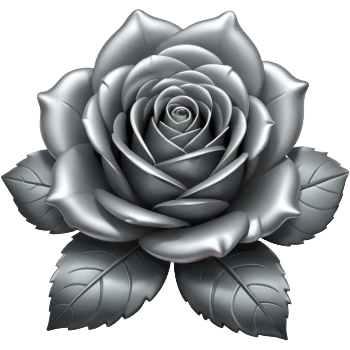 metallic gray chrome rose emoji