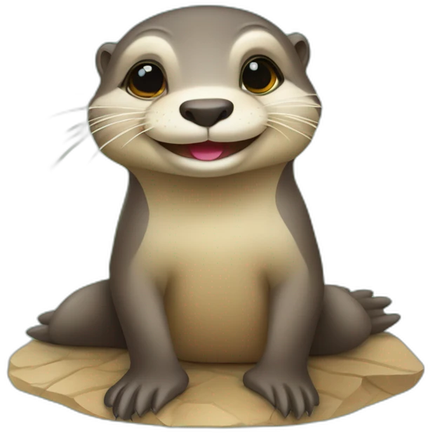 Loutre sur tortue emoji