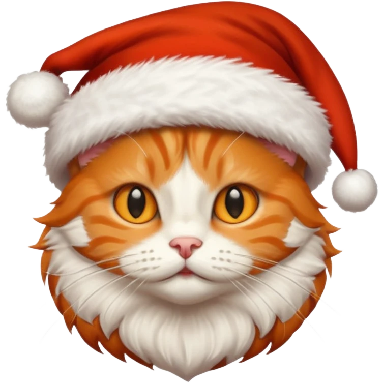 Cat ginger wearing hat santa emoji