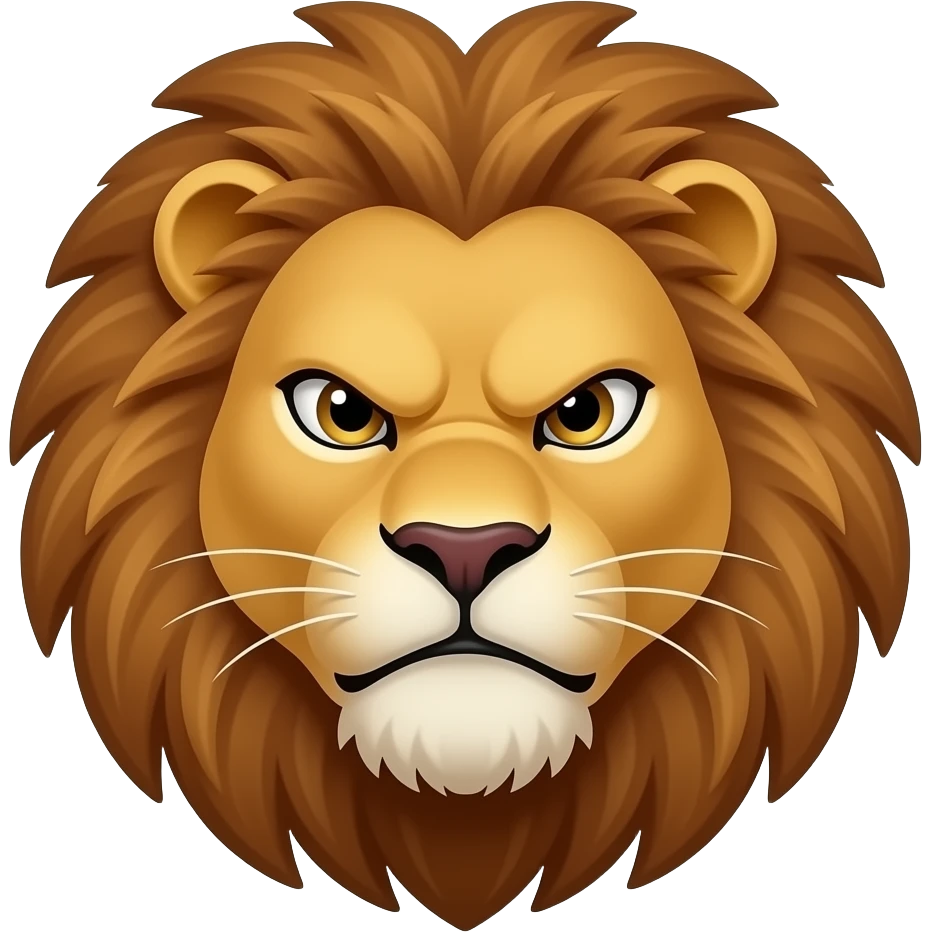 Angry and dangers lion face emoji