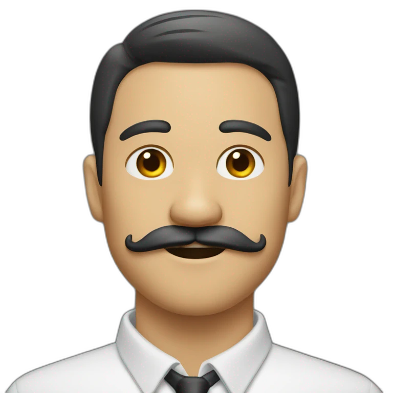 Odontólogo hombre de 27 años sin bigote emoji