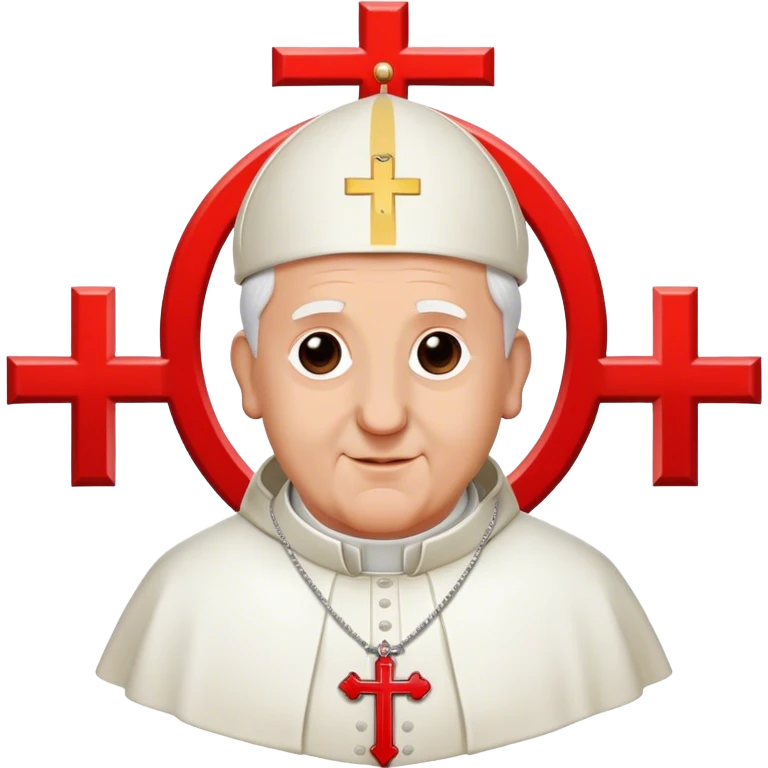 Pope's emblem with a touch of red emoji