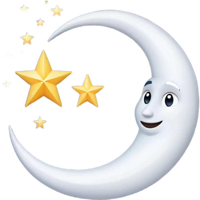 Star and Crescent emoji with black backgroun and no face but the start and crescent both should be in white colour emoji