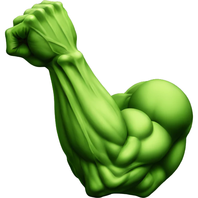 Green muscle bicep emoji