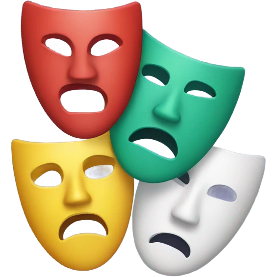 Comedy/tragedy masks with color emoji