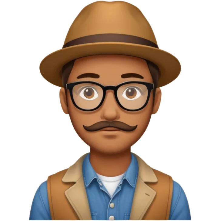 Bobo hipster fan d’expositions d’art emoji