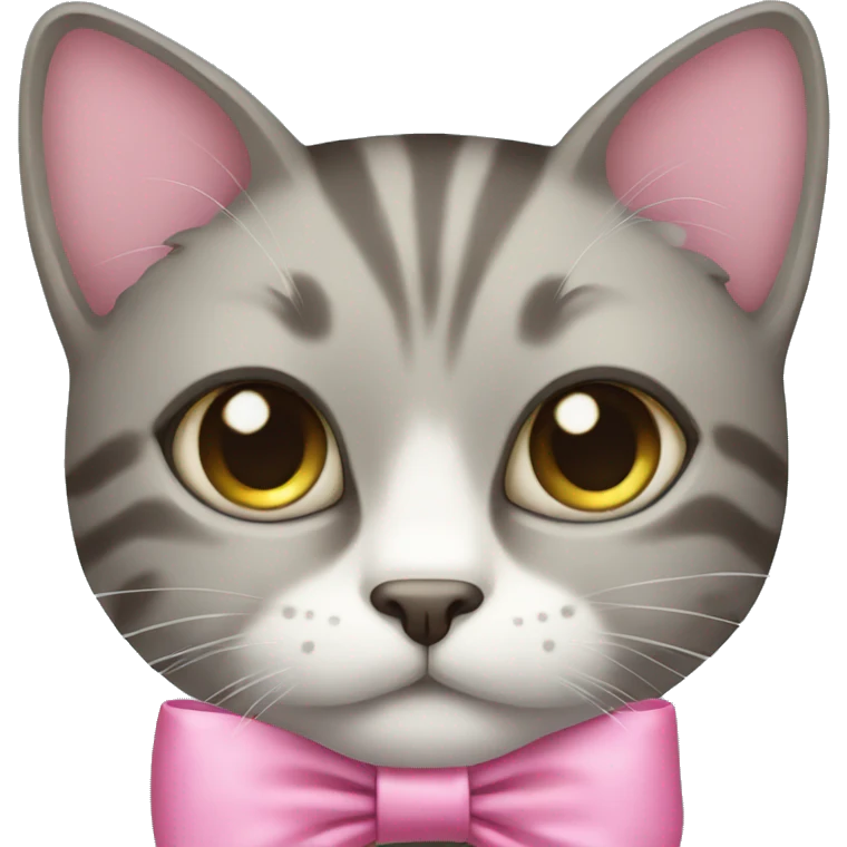 Cat with pink bow emoji