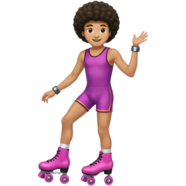 man afro hair disco dress and roller skate emoji