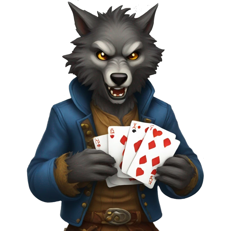 werewolf playing cards emoji
