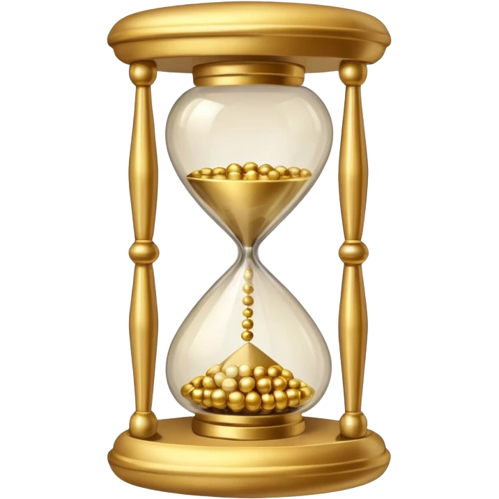 Hourglass with golden small marbles emoji
