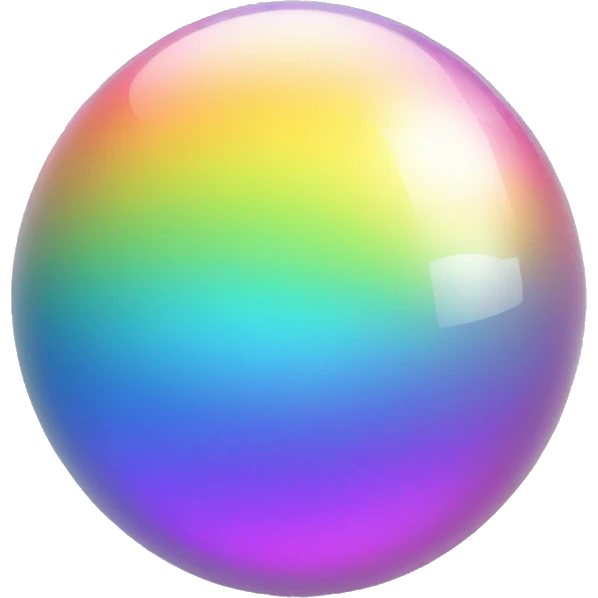 Sparkly iridescent rainbow-gradient glass orb sphere emoji