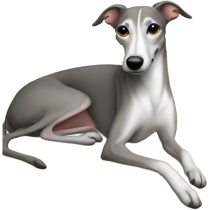 Whippet saying “goodnight mom” emoji
