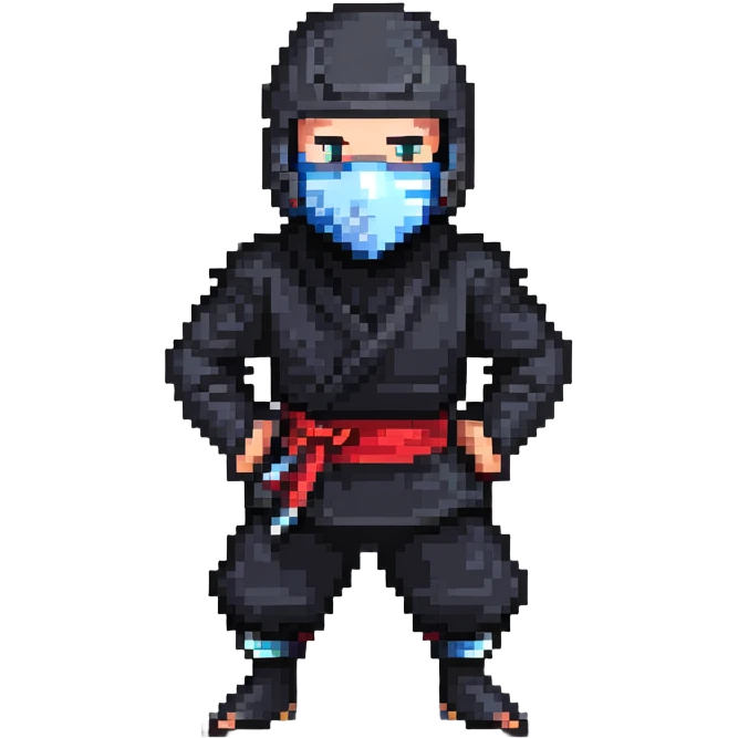masked ninja in classic pose emoji
