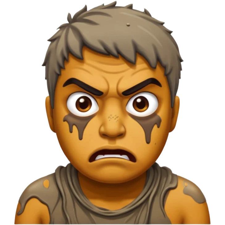 Ramesh covered in dirty chunky mud angry emoji