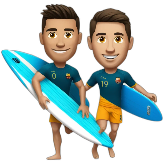 Ronaldo et Messi surf  emoji