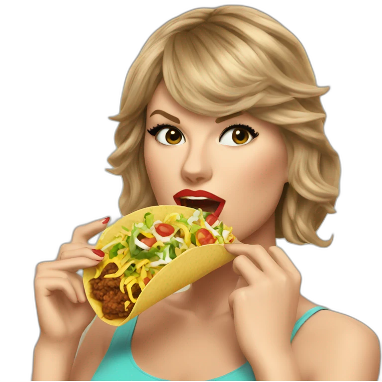 taylor swift eating a taco emoji