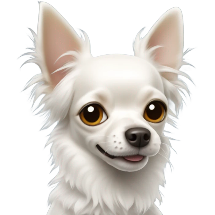 Shaggy white chihuahua  emoji
